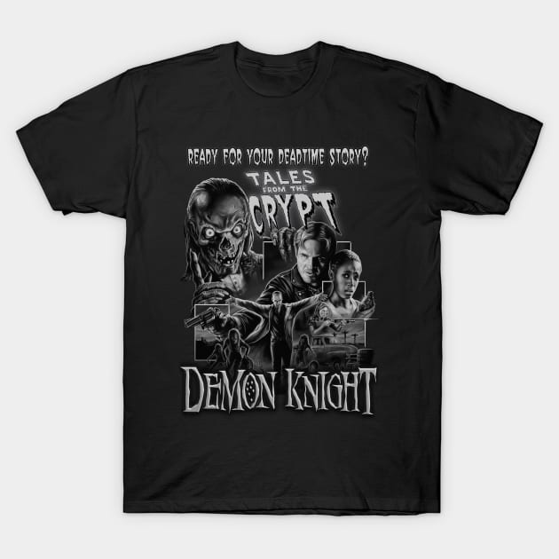Demon Knight, Classic Horror, (Black & White) T-Shirt by The Dark Vestiary